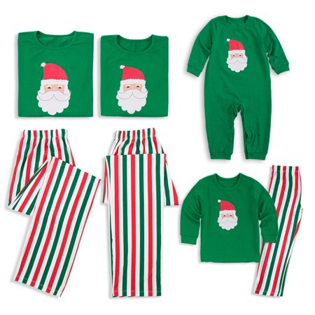 PatPat Family Matching Santa Print Striped Christmas Pajamas Sets ...