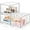 3, variant on 2 Packs Plastic Stackable Storage Organizer Bins with Pull Out Drawer, Large Clear Acrylic Storage Drawers Container Boxes for Fridge Pantry Shelf Clost Refrigerator Organization and Storage
