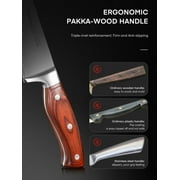 Knife Block Set, D.Perlla 16 Pieces German Stainless Steel Professional Kitchen Knife Set with Carving Fork