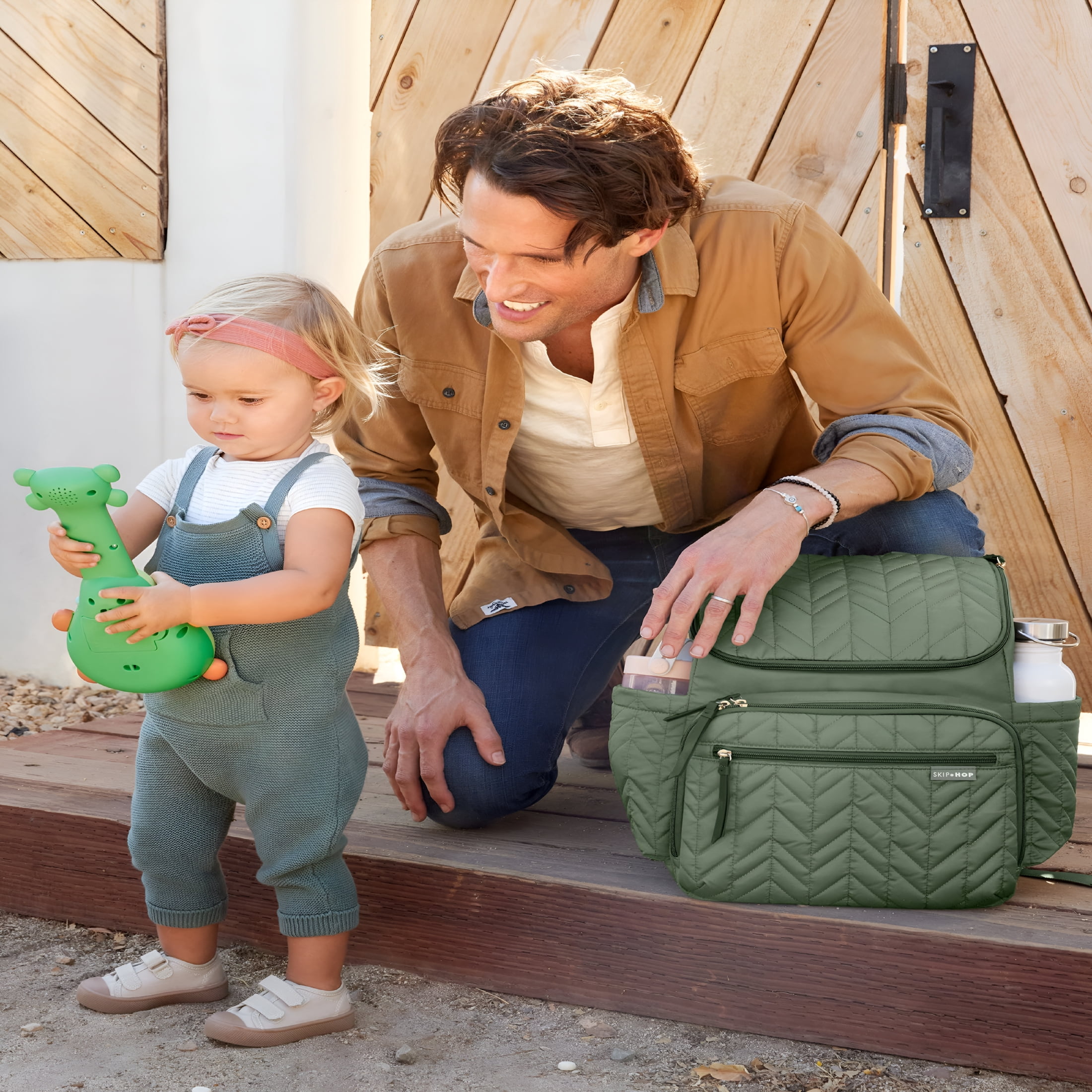 GASTROPOD 2026 New Quilted Sage Diaper Backpack Bag for Parents Large Diaper Bag Dipper Bag for Baby for Baby Care,Diaper Storage,Travel Convenience,Everyday Parenting Essentials