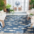 thumbnail image 2 of SAFAVIEH Courtyard Trena Fish Print Indoor/Outdoor Area Rug, 9' x 12', Blue/Beige, 2 of 13