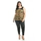 thumbnail image 4 of Blusa animal print con vinipiel Roman Fashion Tallas Extras 212 (Animal print) cafe 42, 4 of 5