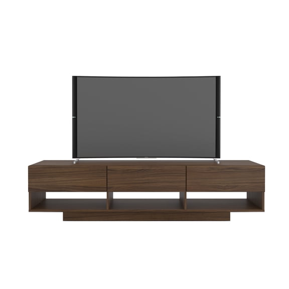 Nexera Rustik Modern TV Stand for TVs up to 80 inches, Walnut
