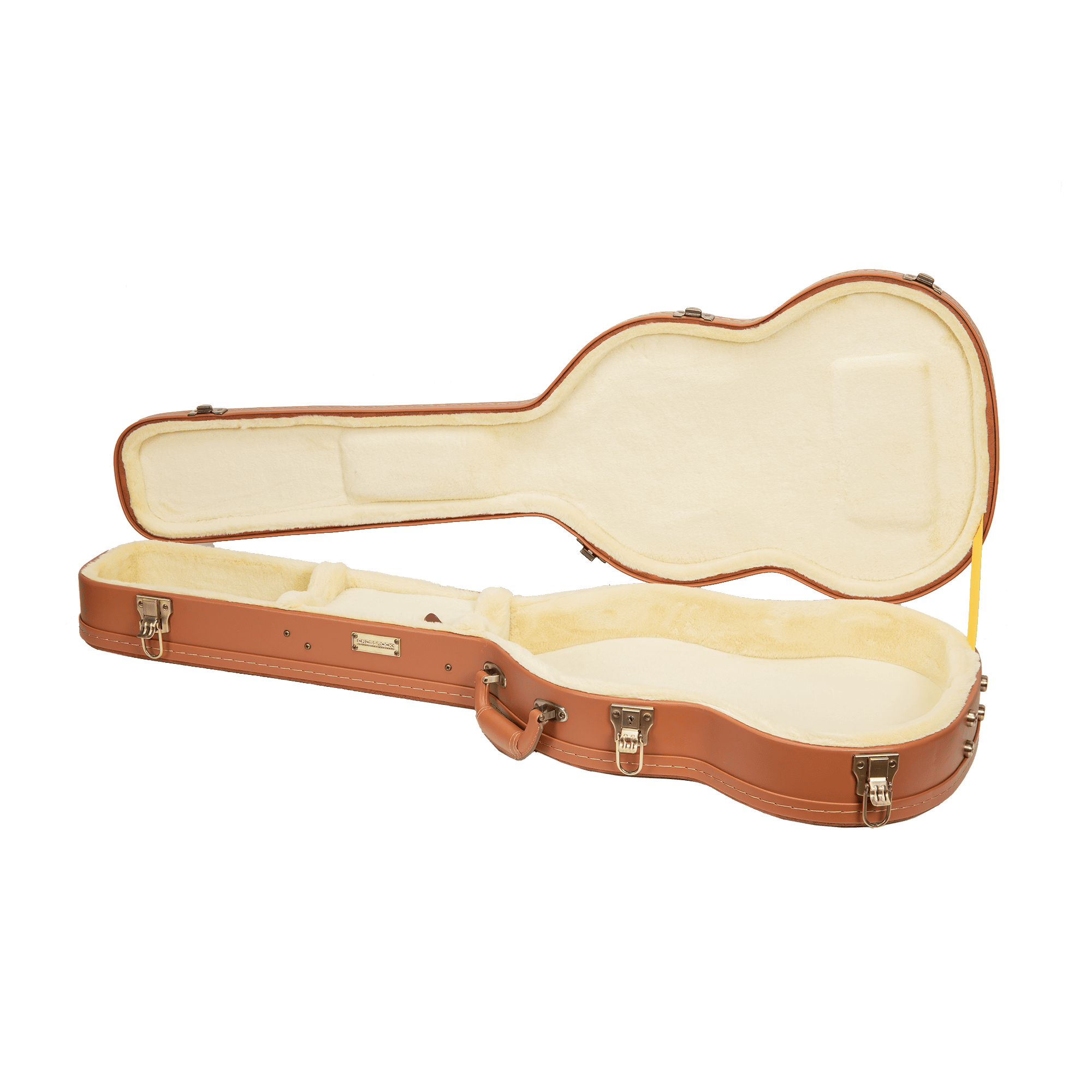 Crossrock Relief Series - Premium Wooden Case for SG Electric Guitars, featuring a Highly Textured Surface and Mink Imitation Fleece Interior - Red Wood