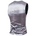 thumbnail image 4 of HOOMEUMY Mens Suit Vest Sleeveless Clothes Fashion 2025 Trendy Classic Solid Coat V-Neck Jacket Slim Fit Design Casual Workout Gray XXL, 4 of 8