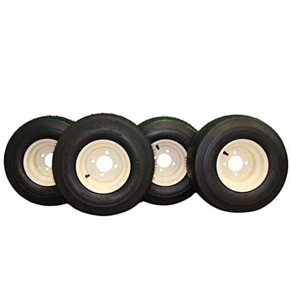 18x8.50-8 with 8x7 Beige/Tan Wheel Assembly for Golf Cart and Lawn Mower (Set of 4)â„¢