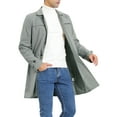 thumbnail image 4 of Unique Bargains Men's Trench Coat Lightweight Single Breasted Jacket Overcoat L Light Gray, 4 of 6