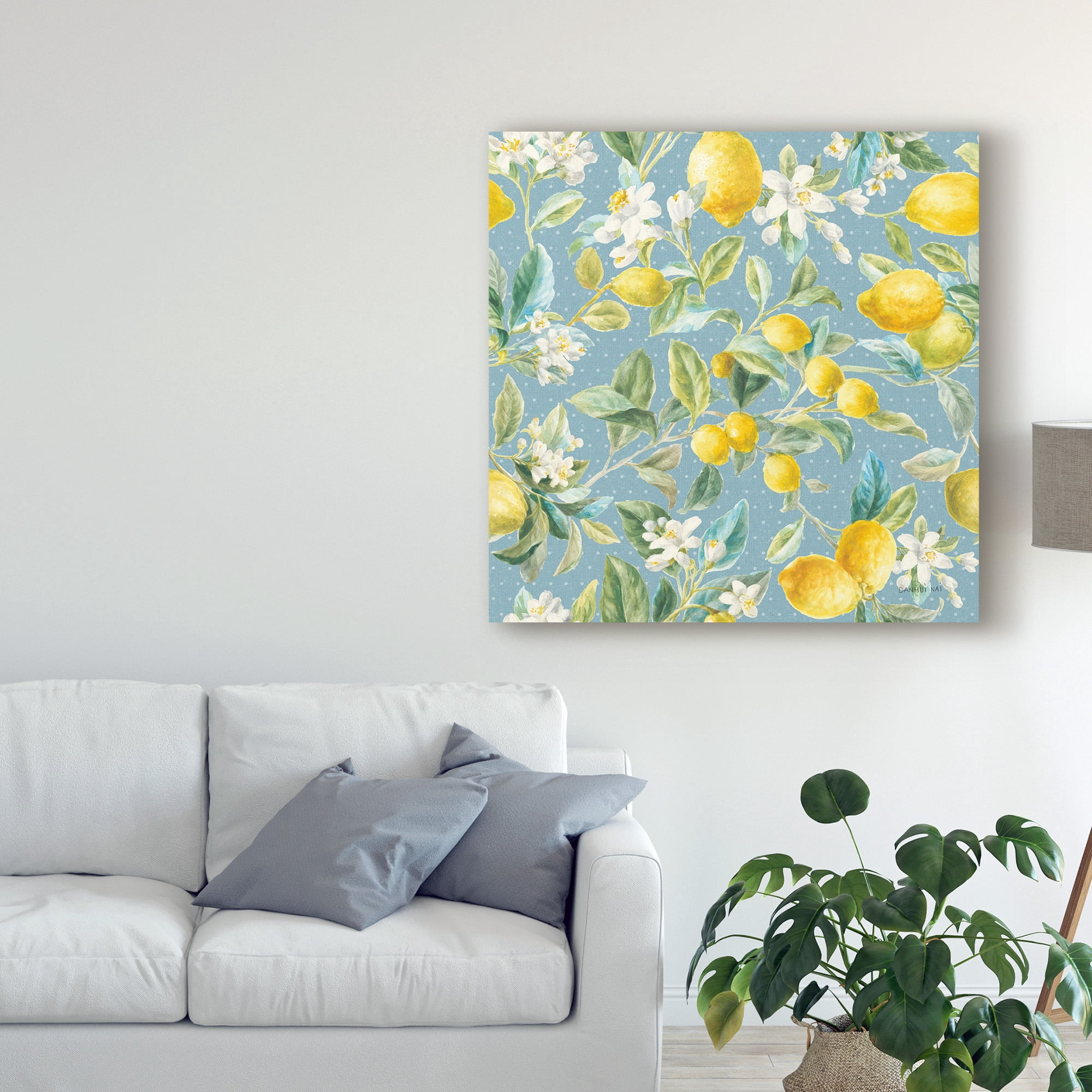 Trademark Fine Art 'Floursack Lemon Pattern IB' Canvas Art by Danhui Nai