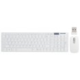 thumbnail image 1 of Conjunto de ratón y teclado inalámbrico con conexión remota de 10 m, función de suspensión inteligente, combo de ratón y teclado para iOS, Windows y Android, color blanco, 1 of 14