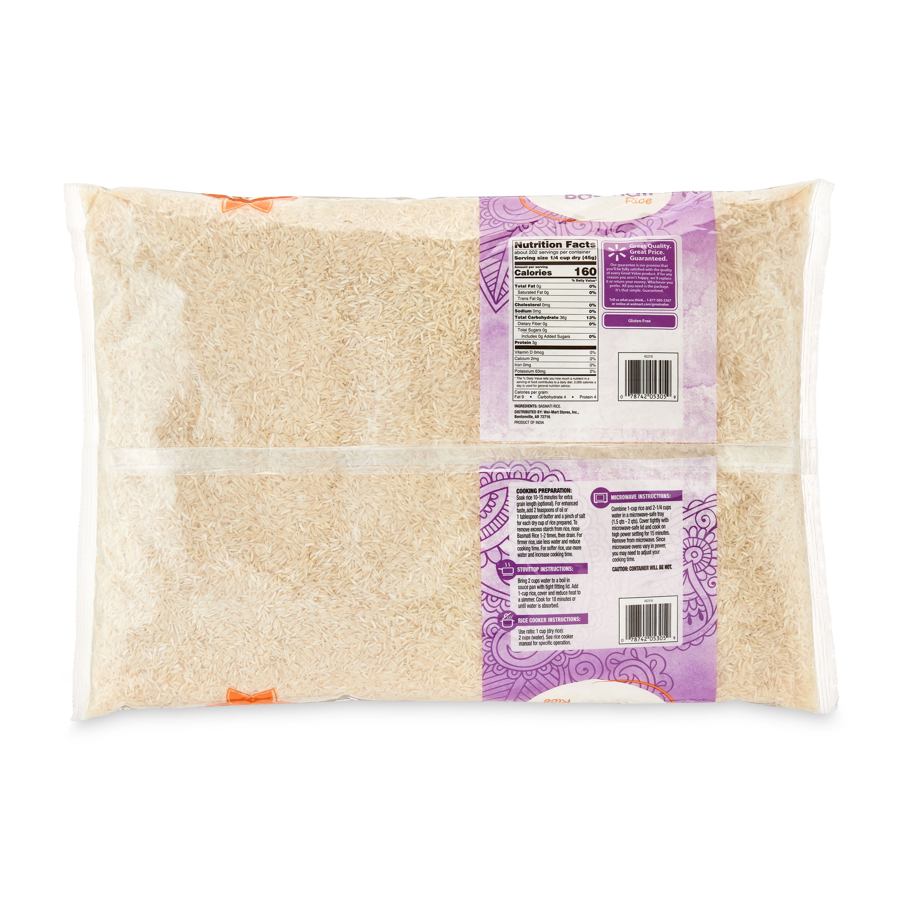Great Value Basmati Rice, 20 lb