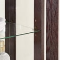 thumbnail image 7 of Lighted Glass Cabinet 2 Doors Curio Display Cabinet with Adjustable Glass Shelves and 1 Drawer Farmhouse Buffet Sideboard, Cherry, 7 of 7