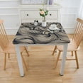 thumbnail image 3 of nygtbtfer Tablecloths, Lines Home Decorative Tablecloths, Great for Home Kitchen/Parties/Holiday Dinner, Beige and Brown White, 3 of 7