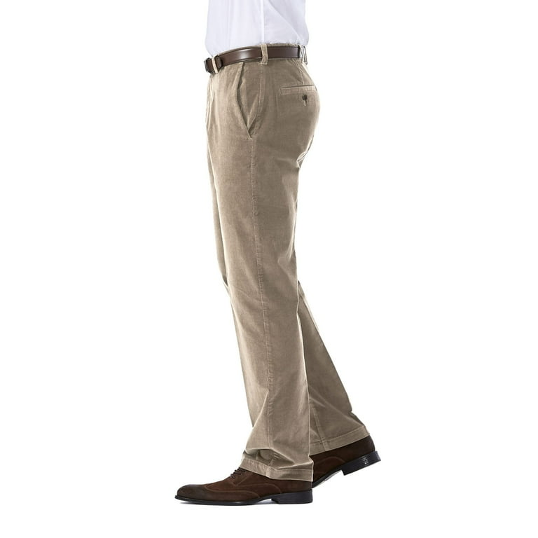 Haggar Men s Classic Fit Stretch Expandable Waistband Corduroy Pants Khaki Walmart