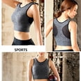 thumbnail image 3 of Chaleco deportivo Sujetador con aros Ropa interior para correr de yoga de secado rápido Fitness, Gris, M Jumpingount AP001273-27B, 3 of 7