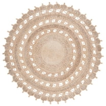 SAFAVIEH Natural Fiber Goran Geometric Area Rug, Natural, 6' x 6' Round