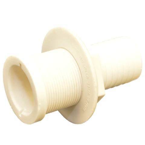 Boat Thru Hull | Barbed Straight 1 1/2 Inch Nylon Off White
