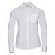 thumbnail image 1 of Russell Collection - Camisa Formal de Popelina de Algodón de Manga Larga para Mujer (Blanco), 1 of 3