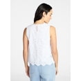 thumbnail image 4 of Time and Tru Women's and Women's Plus Sleeveless Cotton Eyelet Top, Sizes XS-4X, 4 of 6
