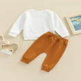 thumbnail image 3 of Infant Baby Boys Fall Winter Outfits Long Sleeve Sweatshirt Letter Print Pullover Tops Jogger Pants Set, 3 of 6