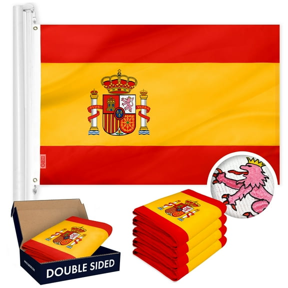 Spain Spanish Flag 3x5FT 5-Pack Double-sided Embroidered Polyester By G128