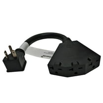 Parkworld 886191 RV 50 AMP Splitter Adapter NEMA 14-60P Male Plug to (2) 14-60R Female Connector (Black, 3FT)