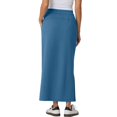 thumbnail image 5 of Women’s Midi Skirt with Elastic Waistband Drawstring and Side Slit Casual Straight Fit Soft Fabric Suitable for Daily Wear Blue M, 5 of 8
