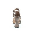 thumbnail image 5 of Sam Edelman Holland Dark Bourbon Woven Caged Ankle Strap Block Heeled Sandals (DARK BOURBON, 6), 5 of 8