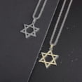 thumbnail image 4 of Colgante de estrella de David de Mogan de moda, cadena de aleación de alta calidad judía israelí, collar de estrella de David para hombres, joyería Kb--A7685-Oro-Código de producto 57009 A9215-Plata, 4 of 5