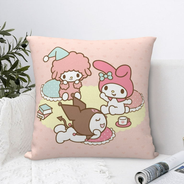 Kuromi and My Melody Throw Pillow Cover Decoration Pillow Case