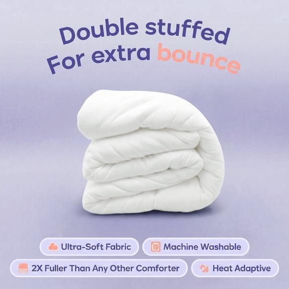 Premium High-Loft Comforter, White, Cloud-Like Comfort, Weightless Embrace for Restorative Sleep, Twin Size.