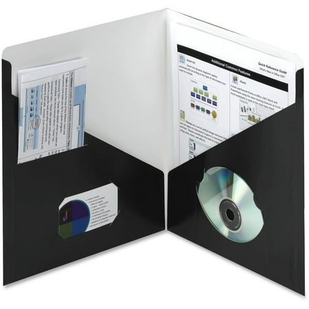 Smead, SMD87990, Two-pocket Colored Folders, 25 / Box, Black