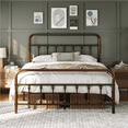 thumbnail image 4 of Alden Design  Metal Platform Bed with High Headboard and Footboard, Bronze, Queen, 4 of 7