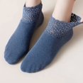 thumbnail image 5 of harmtty 1 Pair Women Socks Lace Silicone Non-slip Autumn Winter Breathable Lightweight Floor Socks for Living Room,Blue, 5 of 8