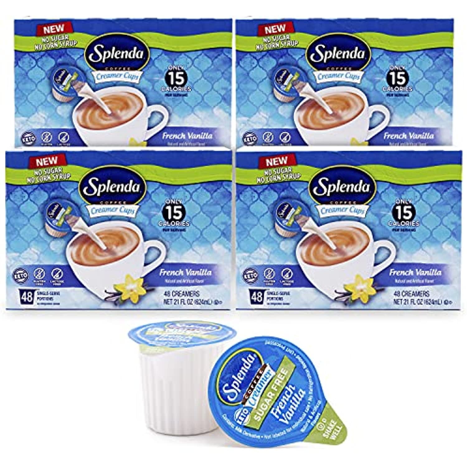 Splenda Sugar Free/Low Calorie/Single Serve Coffee Creamer Cups, French