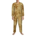thumbnail image 4 of Kll Retro Palm Tree Sleepwear Mens Flannel Pajamas,Long Cotton Pj Set, 4 of 9