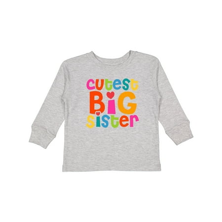 

Inktastic Cutest Big Sister Gift Toddler Toddler Girl Long Sleeve T-Shirt