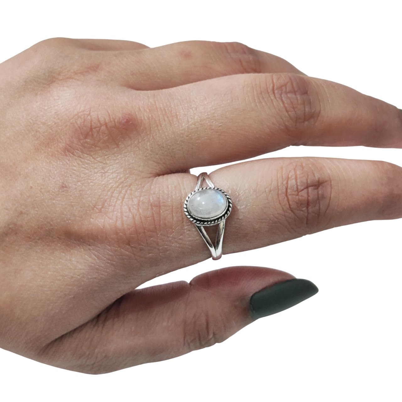 Natural Rainbow Moonstone Ring, Rainbow Moonstone Gemstone Ring, June Birthstone, Adjustable Tiny Ring, Toe Ring, 925 Sterling Silver, Womens Boho Ring, Christmas, Handmade Statement Jewelry