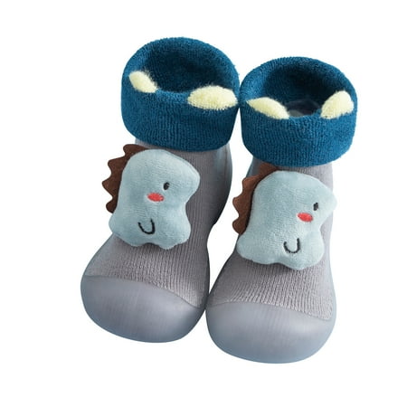 

Relanfenk Boys Slippers Kids Toddler Baby Girls Cartoon Warm Knit Soft Sole Rubber Shoes Socks Stocking