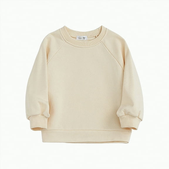 Caqnni Kids Little Girls Boys Casual Tops Knot Front Button Long Sleeve Crew Neck Casual Pullover Sweatshirt Fall Winter Sweatshirts Long sleeved T-shirt for 6-7 Years