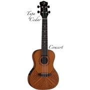 Luna Tapa Etched Cedar Top Full Concert Body Ukulele w/ Gig Bag - Matte