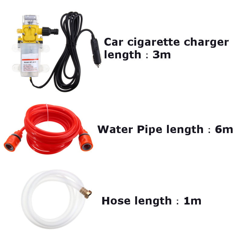 YaeGarden Electric Washer Pump Kit,12V Portable High Pressure Water Pump with PVC Pressure Hose and Independent Power Switch,Wash Device for Auto RV Marine,Home,Garden,Vehicles