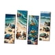 thumbnail image 2 of 4 piezas de arte de pared de tortuga marina, imágenes de playa, artesanías realistas, obras de arte modernas , decoración de pared para habitac, 2 of 9