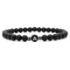 thumbnail image 1 of Un par de pulseras con letras negras, cuentas de 6 mm y pulsera de 19 cm., 1 of 5