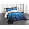 thumbnail image 3 of Ambesonne Astrology Quilted Bedspread Set 3 Pcs, Horoscope Wheel Signs, Queen Size, Navy Blue Sky Blue, 3 of 5