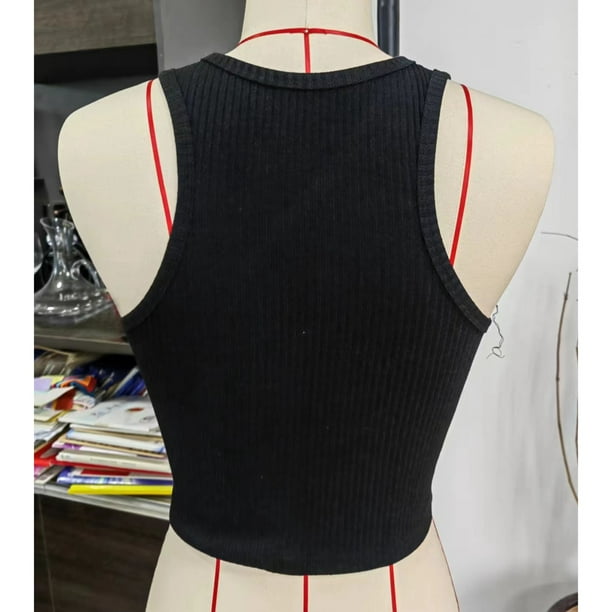Chaleco sin mangas de verano para mujer,Camiseta sin mangas de punto acanalado para mujer Camiseta sin mangas de canalé para mujer Chaleco acanalado sin mangas de verano Funcionalidad de alta precisión