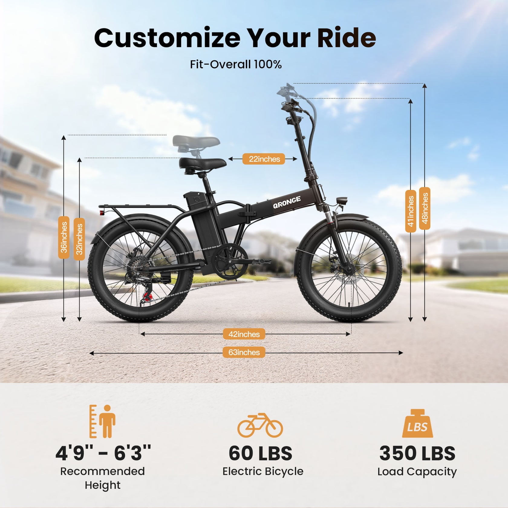 Folding Electric Bikes for Adults 1000W Peak Motor up to 70 Miles Range 28 mph Max Speed 20" x 3.0" Fat Tire Foldable Ebikes 48V 13.5AH Removable Battery 7-Speed E-Mountain Bikes, UL2849 by SGS