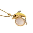 thumbnail image 4 of White Cates Eye Black Crystal Goldtone Dolphin Necklace for Women Jewelry Size 29-31" Ct 0.03 Birthday Christmas Gifts for Women, 4 of 8