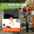 thumbnail image 6 of VEVOR Post Hole Digger, 43cc 1250W Auger Post Hole digger, Gas Powered Earth Digger with 8" Earth Auger Drill Bit, 30 inch Long Alloy Steel Auger, for Farmland, Garden and Plant, EPA certification, 6 of 10