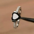 thumbnail image 3 of 1Ct Heart Cut Lab-Created Black Diamond Women's Ring 14K White Gold Plated, 3 of 3