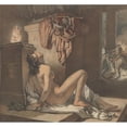 thumbnail image 2 of Jerome-Martin Langlois 16x15 Black Ornate Wood Framed Double Matted Museum Art Print Titled - Cassandra Imploring Athena for Revenge Against Ajax (1795-1838), 2 of 5